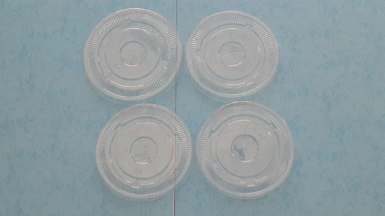 Çin Soğuk Drink Kağıt Kupaları için PET 90 mm Çap Temizle Düz Kağıt Kupası Kapaklar Tedarikçi