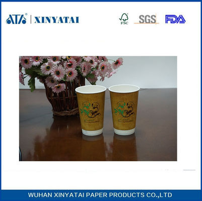 Çin Çift Duvar Kağıdı Tek Kahve Fincanı / Geri Dönüştürülmüş Baskılı Kağıt Espresso Bardaklar Tedarikçi