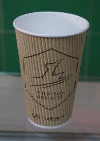 Çin Sıcak / Soğuk İçecek için Özel Logo Yalıtım Tırtıklı Dalgalanma Kahve Fincanları Düz ​​Kapak Tedarikçi