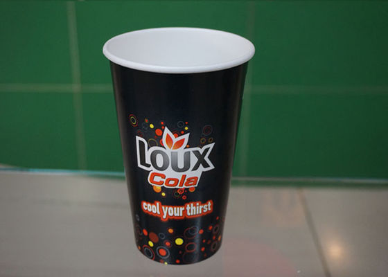 Çin / Coco Cola Suyu İçin Siyah Çevre Dostu Tek Duvar 16oz Kağıt Kupası Tedarikçi
