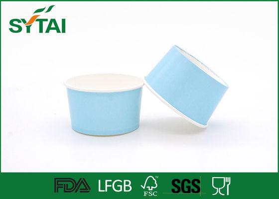 Çin Mavi Logo geri dönüştürülmüş dondurma kağıt bardak, Customizea tek kullanımlık dondurma kaseler Tedarikçi
