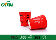 Çin Flexo Baskılı Kırmızı Tek Duvar Kağıt Bardakları 4-24oz Özel Logo, Ücretsiz Örnekle Fabrika