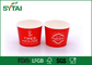 Kırmızı özel boyut Eco - dostça dondurma kağıt bardak soğuk yiyecek için Tedarikçi
