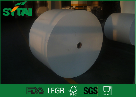 Çin Ofsetli Beyaz Özel Baskılı Kağıt Rulosu / Kağıt Bardak İçin Flexo Baskı, LFGB Listelenmiştir Tedarikçi
